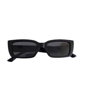 Frye Matte Black Oversized Rectangle Sunglasses 100% UV